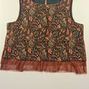 Anthropologie Eva Franco Floral Embroidered Blouse